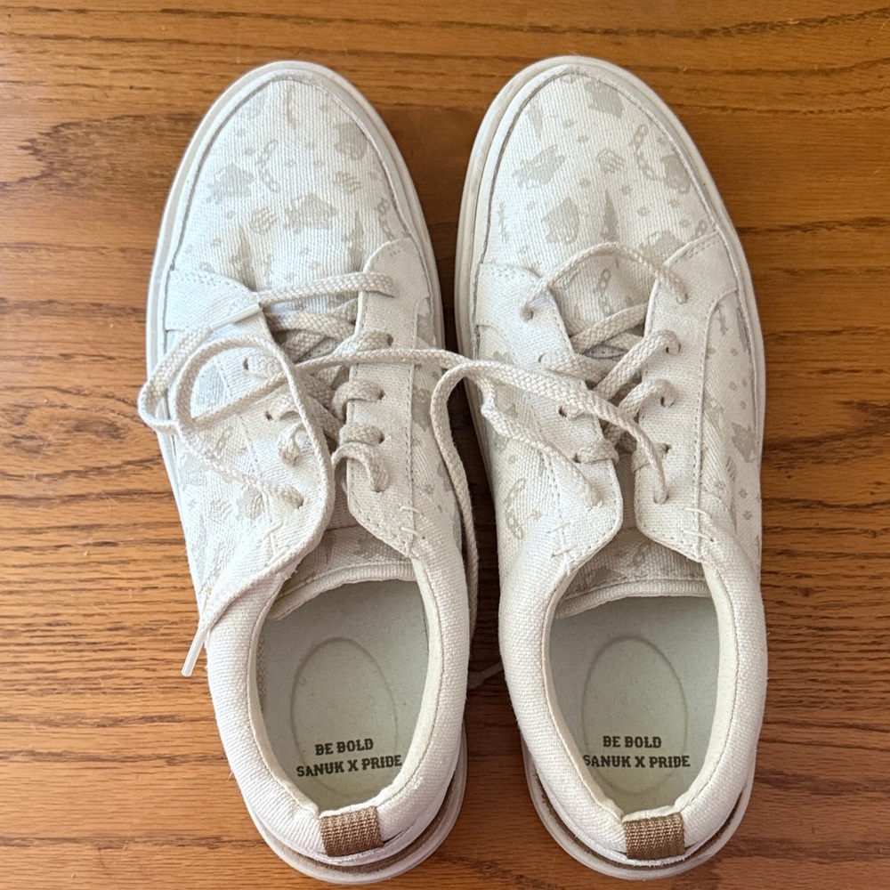 Sanuk Men's Beige Patterned Sneakers
